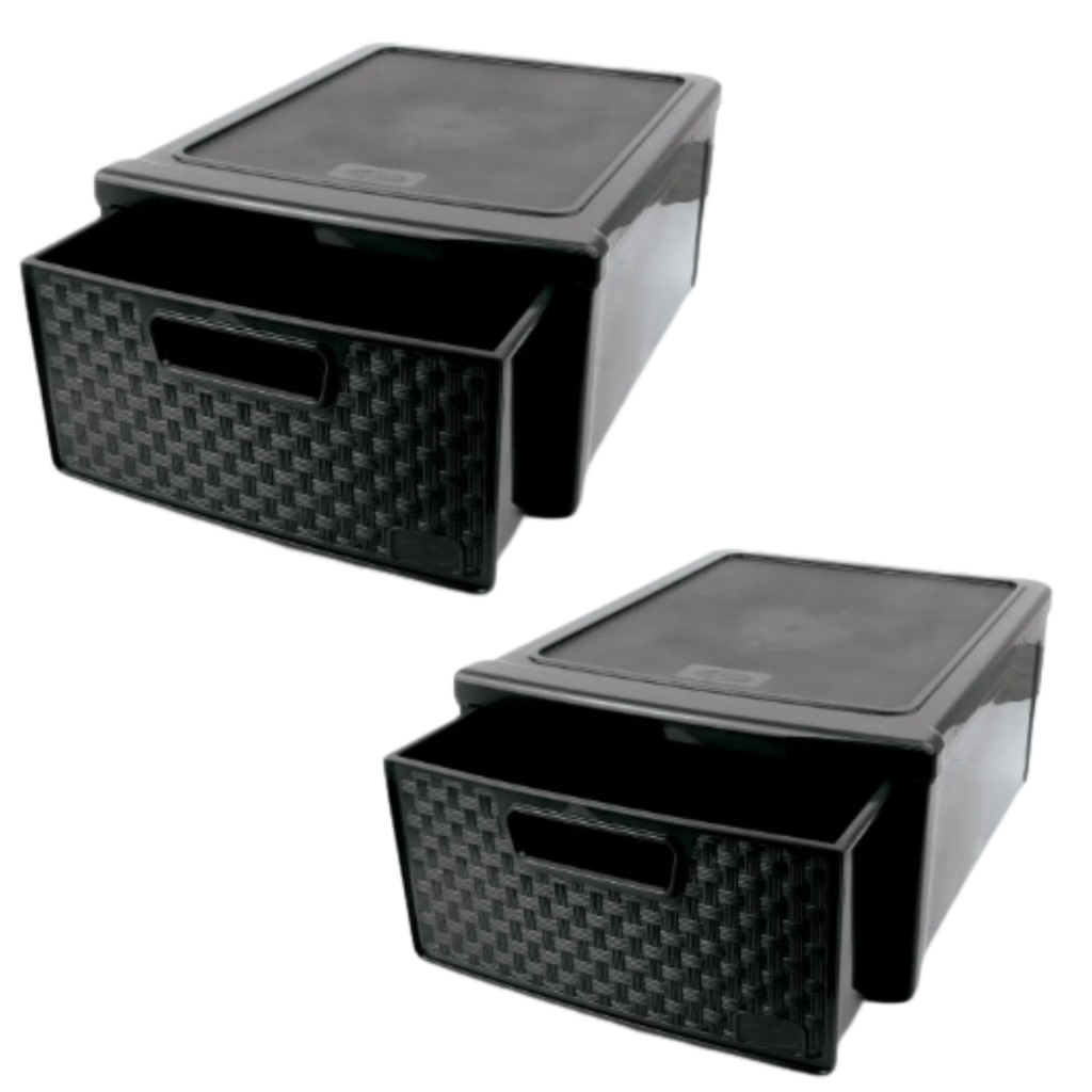Kit 2 Gaveteiro Modular Decoração Rattan Empilhável 32,8 cm - Nitron · foto 2