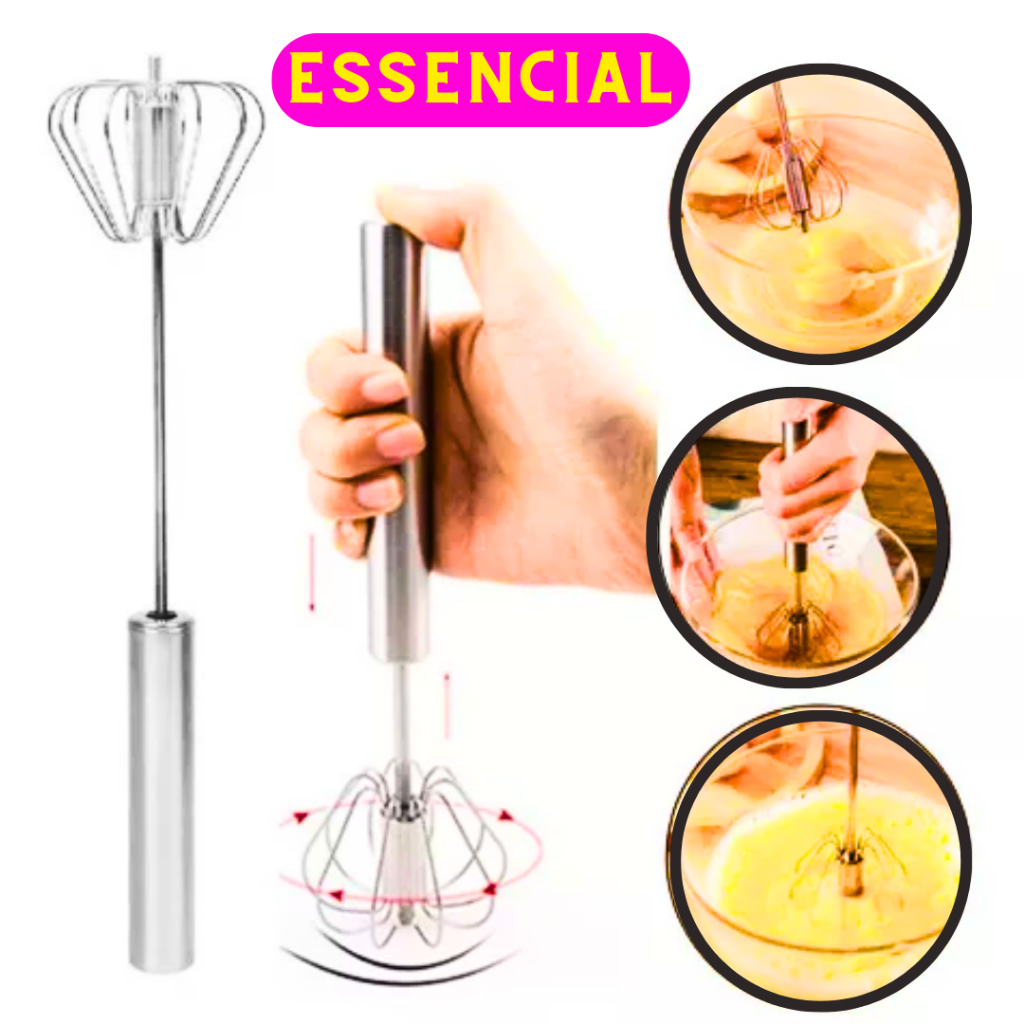 Kit 02 Mixer Semi Automático Aço Inox Essencial 30,5 Cm Giro 360 Graus Perfeito Para Misturar — imagem 2 de 2