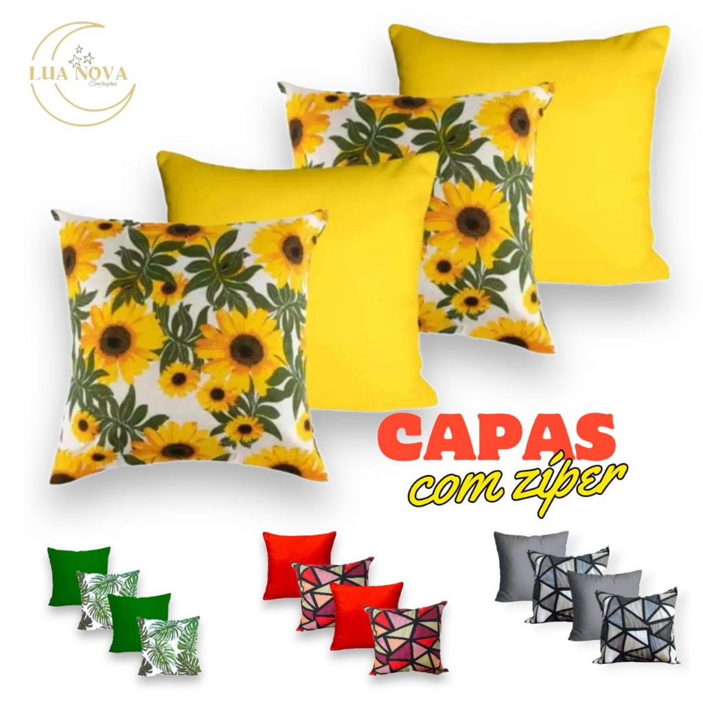 KIT COM 4 CAPAS PARA ALMOFADAS DECORATIVAS 45X45CM
