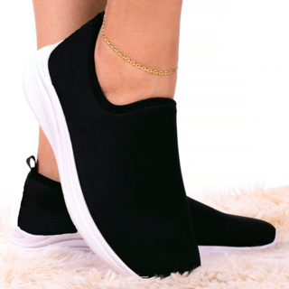 Tênis Feminino Meia Calce Fácil Slip On Leve Flexível Confortável Caminhada Academia Casual em Oferta na Shopee