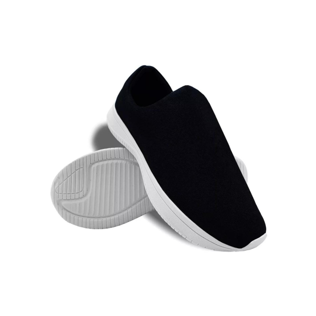 Tênis Feminino Meia Calce Fácil Slip On Leve Flexível Confortável Caminhada Academia Casual