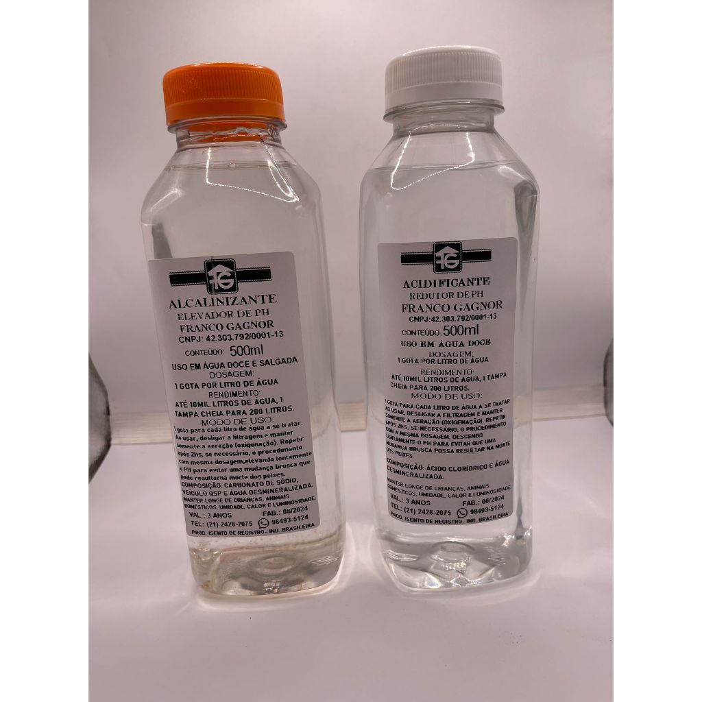 KIT ACIDIFICANTE 500 ml  Redutor de pH + ALCALINIZANTE 500 ml  Aumenta PH  elevador de pH em Oferta na Shopee