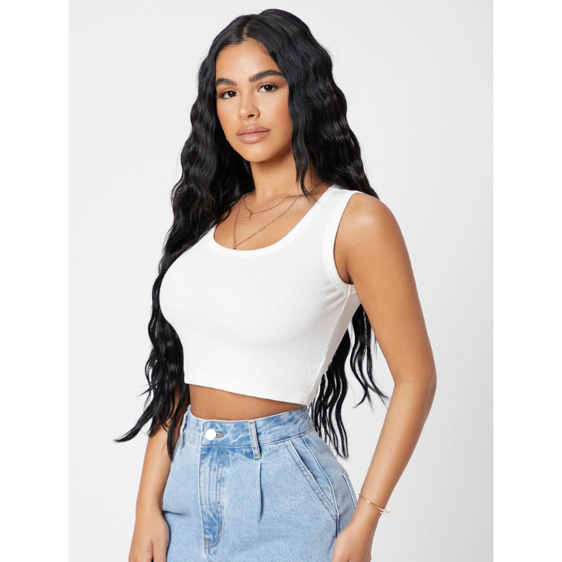 Cropped Malha Canelada Várias Cores em Oferta na Shopee