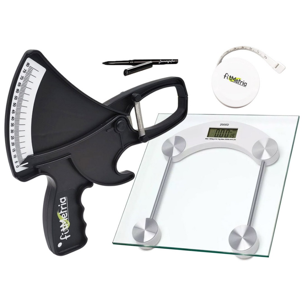 Kit Avaliação Física Adipômetro Balança digital 180KG - Fitmetria