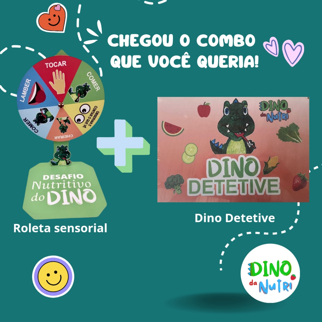 Combo Roleta Sensorial + Dino Detetive Dino Da Nutri