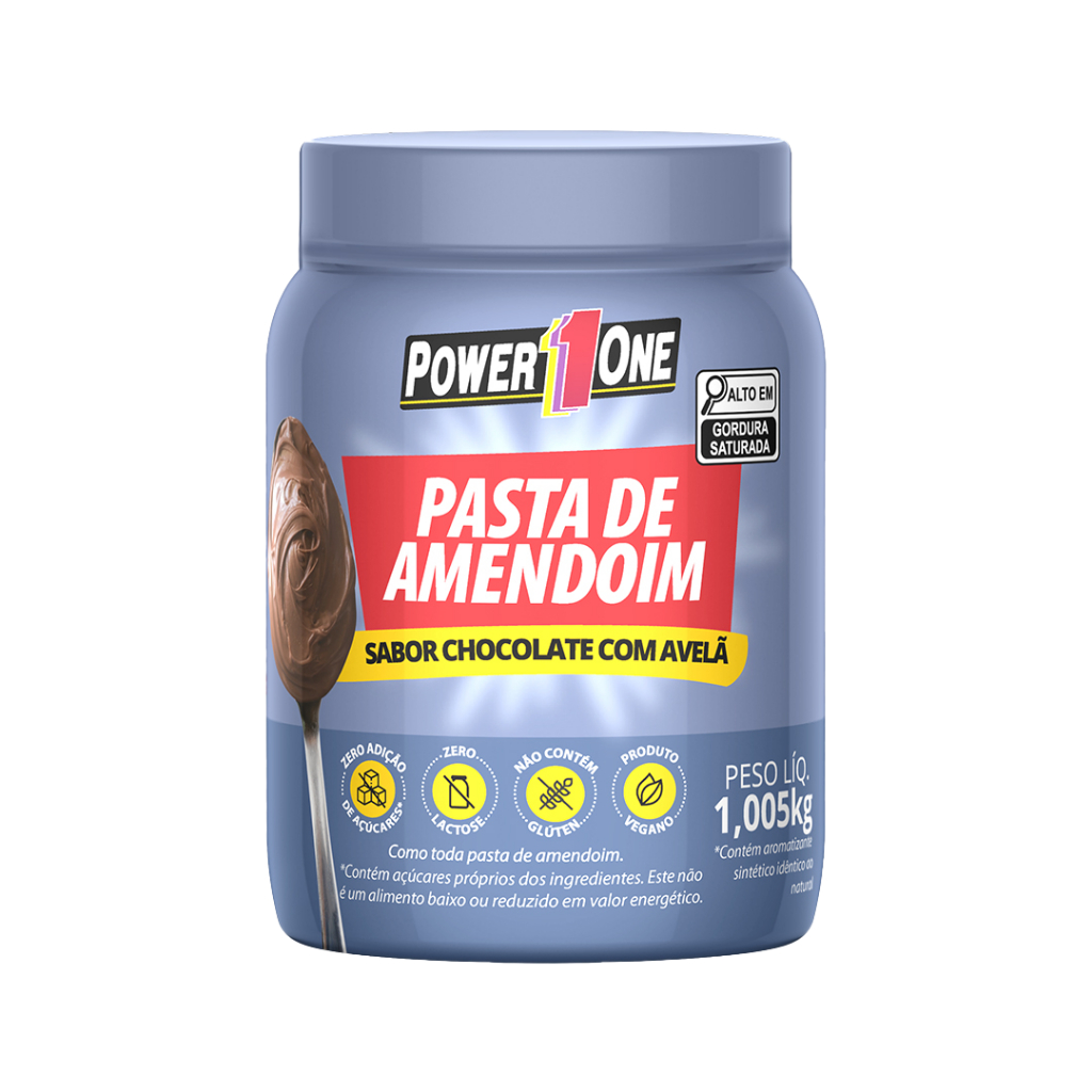 Pasta De Amendoim 1Kg Chocolate Com Avelã - Power One