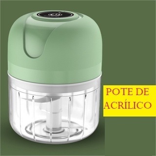 Mini Processador De Acrílico USB Com 3 lâminas de aço Elétrico de Alimentos Multicolorido Acompanha Cabo Portátil Inox 250ml Bivolt