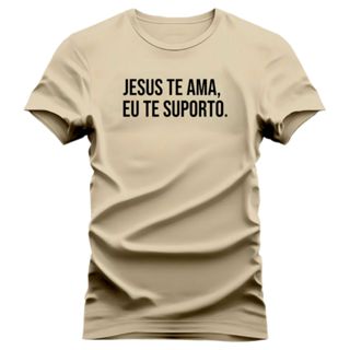 Camisa Jesus Te Ama, Eu te Suporto Frases Camiseta Algodão em Oferta na Shopee