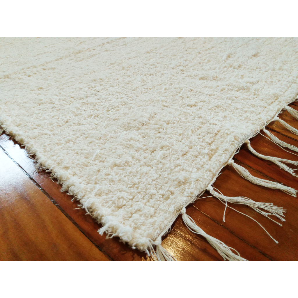 Detalhes do Tapete Boho Apartamento 1,50 X 1,00 Artesanal Luxo Sala Quarto Felpudo Fofinho Rústico Algodão Tear