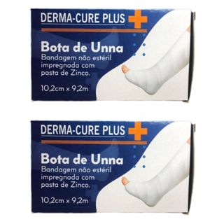 Kit 2 Derma-Cure Plus Bota de Unna 10,2cm x 9,2m Curativo Cicatrizante Queimadura impregnada com pasta de Zinco em Oferta na Shopee