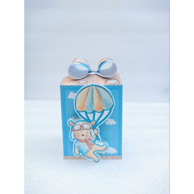 Kit Festa Ursinho Aviador * Caixa Cubo Ursinho * Caixas Personalizadas Ursinho Aviador * Baloeiro
