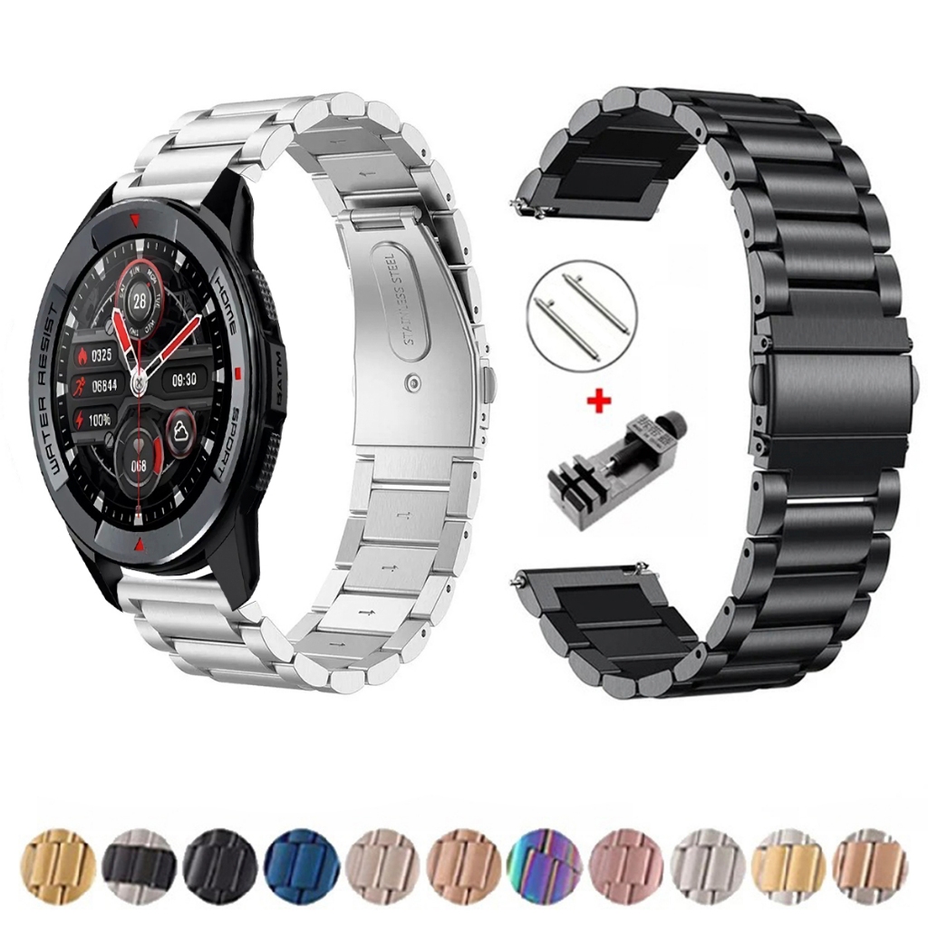 Pulseira de 22mm Metal Elos de aço inox para Mibro X1 de Engate Rapido