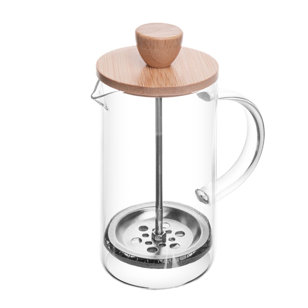 Cafeteira Prensa Francesa Borossilicato E Tampa Bambu 600ml Wolff  5132