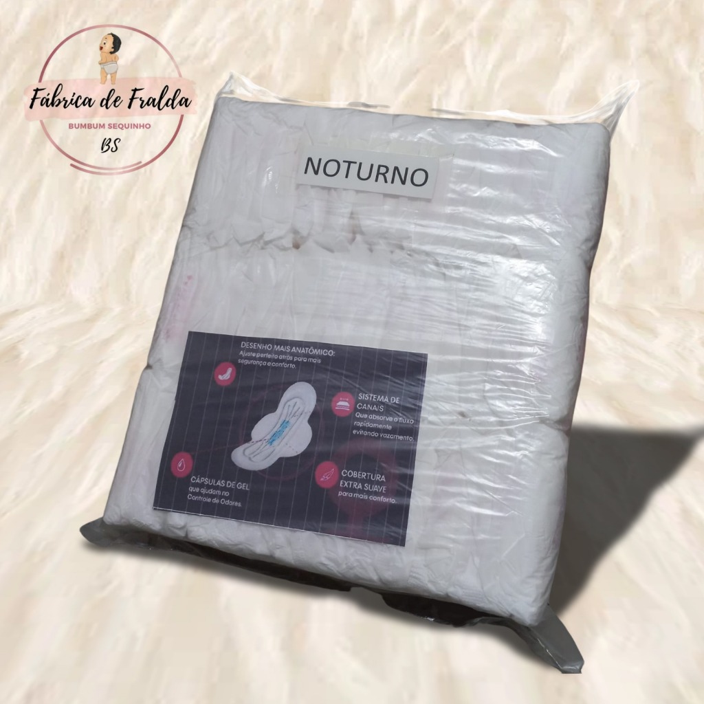 ABSORVENTE FEMININO NOTURNO LONGO SUAVE 50 UNIDADES (SEM ABAS) PACOTE GRANDE