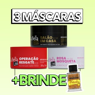 La Bella Liss - Combo 3 Máscaras (Salão em Casa, Operação Resgate, Rosa Mosqueta) - 600g em Oferta na Shopee