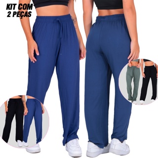 Kit 2 Calças de Yoga Feminina de Viscose  Kit Calças em Oferta na Shopee