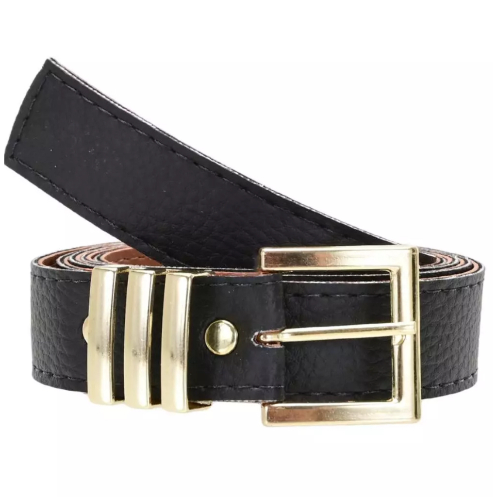 Cinto feminino fivela dourada metal