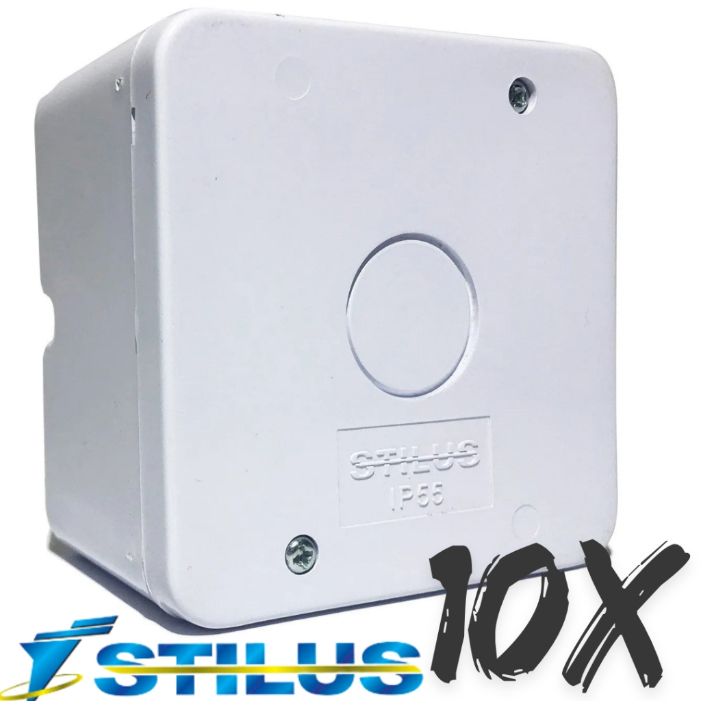 10X Caixa Plastica Organizadora p/ Camera Cftv C/ Parafuso e Vedação Stilus