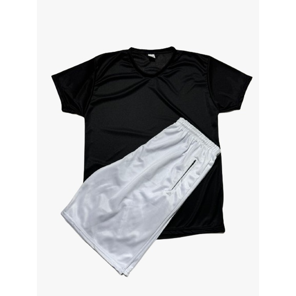 Conjunto Bermuda + Camiseta Dry Fit Masculina Casual - Treino - Academia - Esportes - Exercícios - Corrida - Futebol