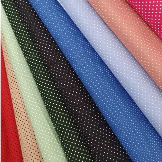 Tecido Tricoline Poá 100% ALGODÃO (25 CM X 1,40 MT larg)Aplicação em diversos artigos de artesanato.