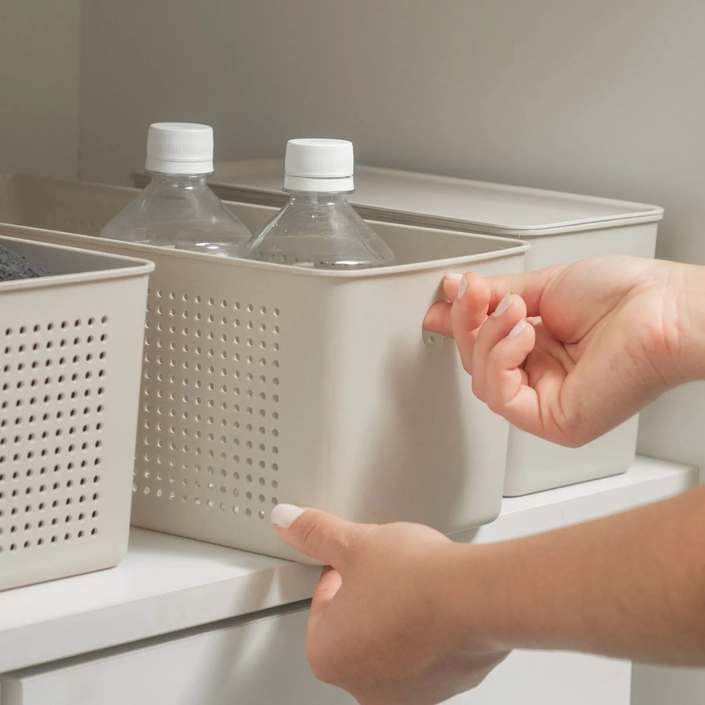 Cesto Empilhável Organizador Lavanderia Banheiro Multiuso 6,6L Organização Armazenamento