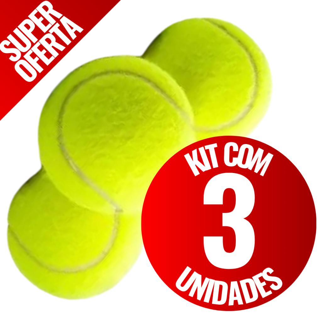 Kit 3 Bolas de Tênis para Cães Brinquedo Interativo Resistente para Cachorro