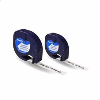 Fita Compatível para Rotuladores DYMO Letratag 12mm x 4m Kit 2 unidades Impressão Preta Incolor em Oferta na Shopee