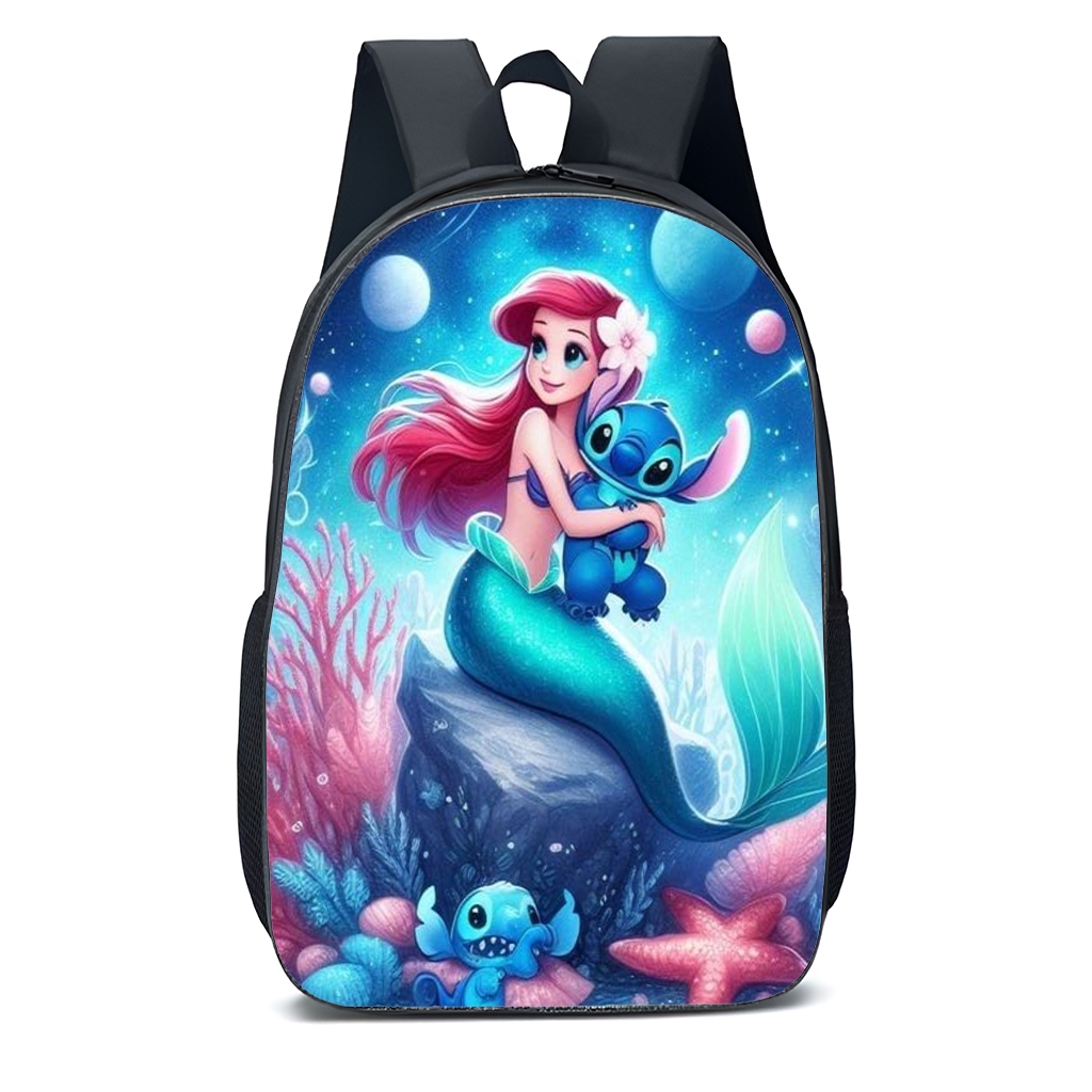 Mochila Escolar Infantil Juvenil princesas desenho filme fundo do mar personagens filme