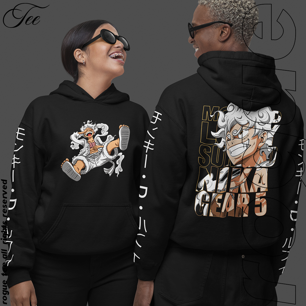 Moletom Canguru Blusa De Frio Nika Gear 5 Luffy Chapeu De Palha One Piece Anime Unissex