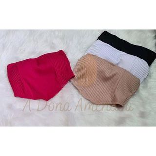 Cropped Canelado 3D Top Tomara Que Caia Com Bojo Feminino