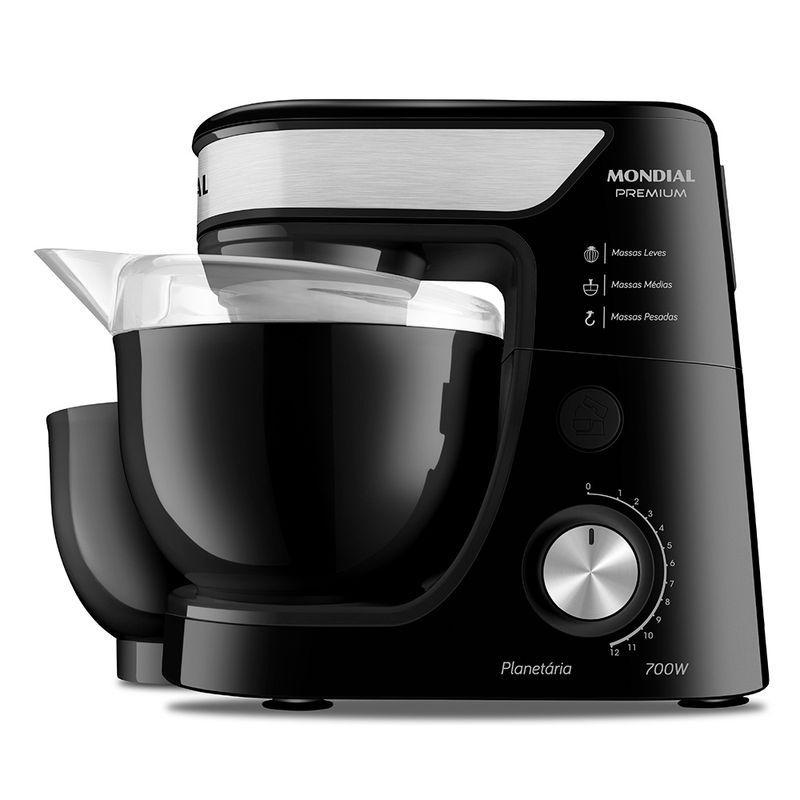 Batedeira Planetária 700W 12 Velocidades Bp-03 Mondial Cor Preto E Vermelho 220V