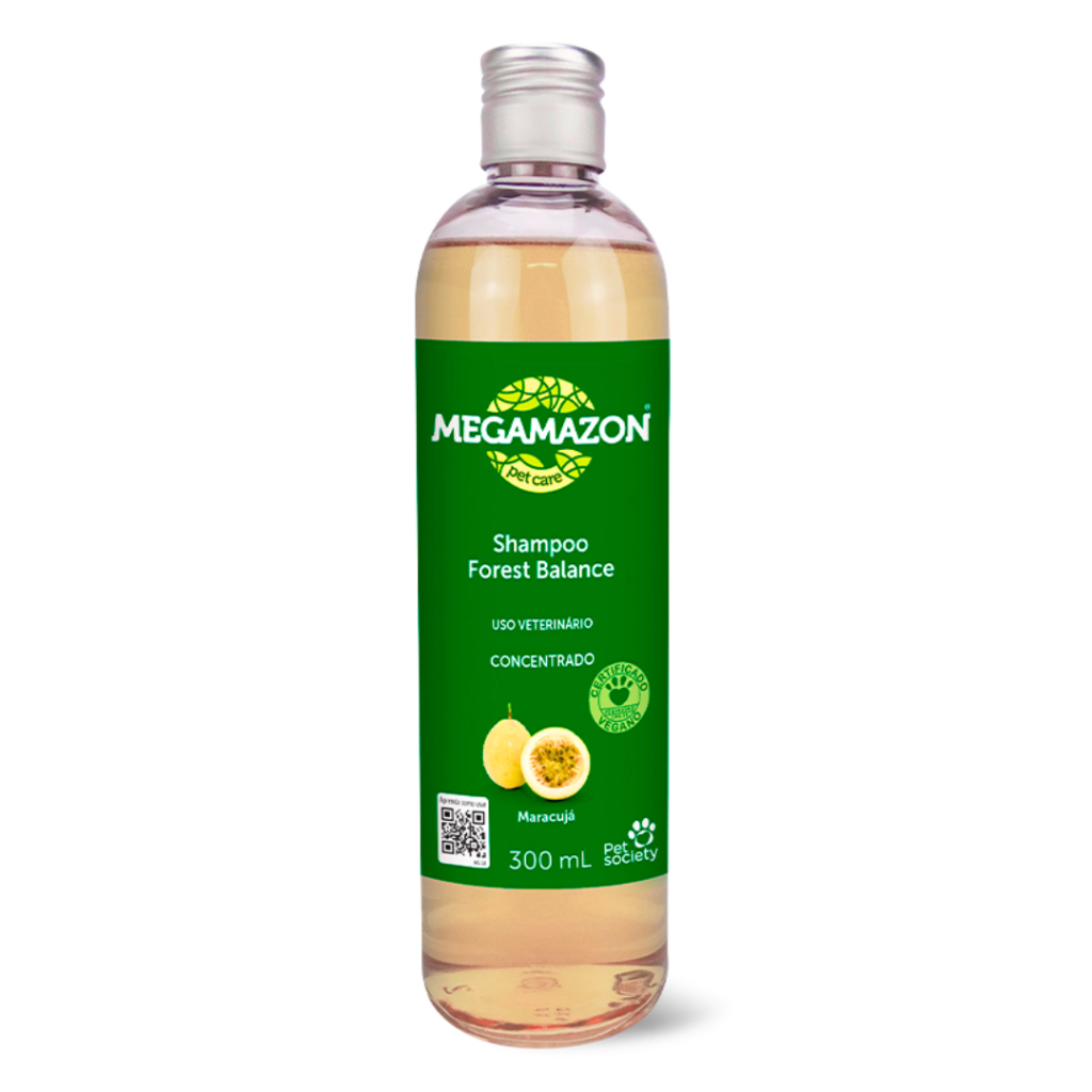 Shampoo Megamazon Forest Balance Maracujá Cães e Gatos Pet Society 300ml