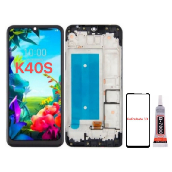 Tela Frontal Touch Display Lcd LG K40s X430 X430EMW Com Aro e Sem Aro Original Pronta Entrega + Pelicula + Cola 15ml