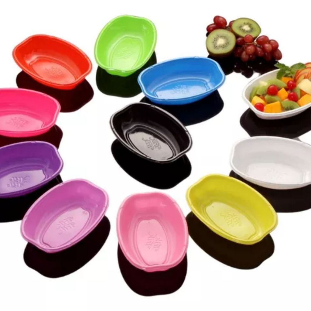 10 ~ 40 Cumbucas Ovais Coloridas Festa Descartavel Sobremesa