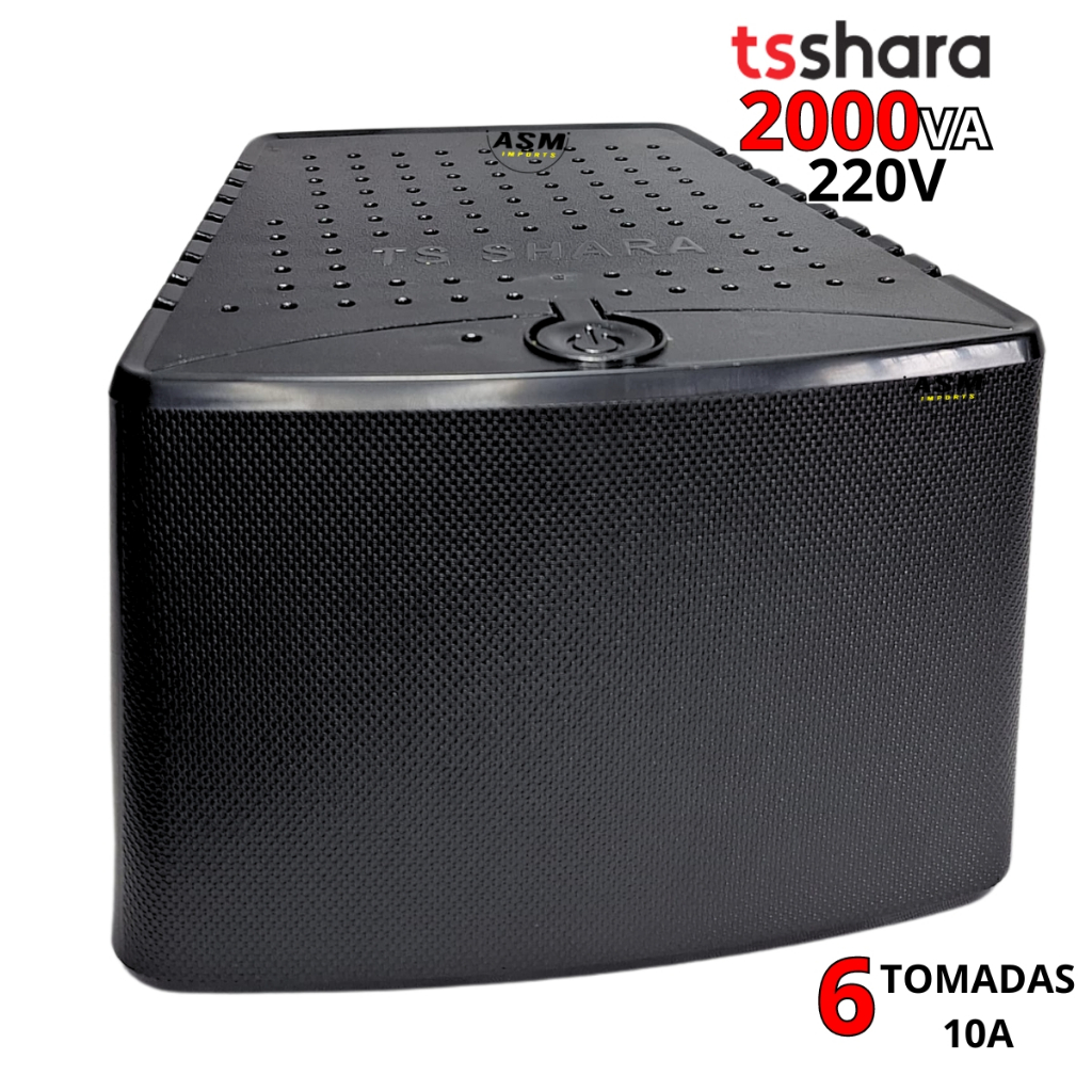 Estabilizador PowerEst Home 2000 Monovolt 220V Entrada e Saída 220V 6 Tomadas 10 Amperes TS Shara
