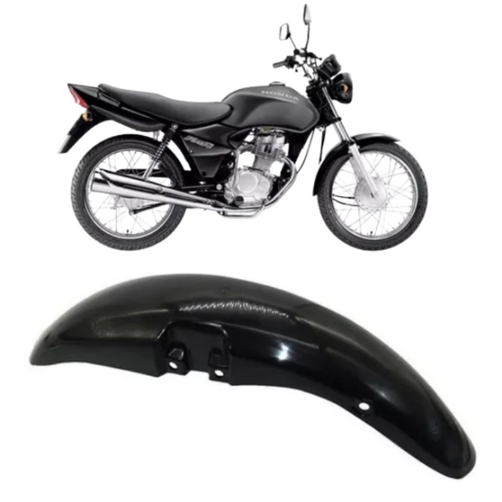 Paralama Dianteiro Preto Injetado Honda CG Fan 125 2000 até 2013 Inquebravel Maleavel