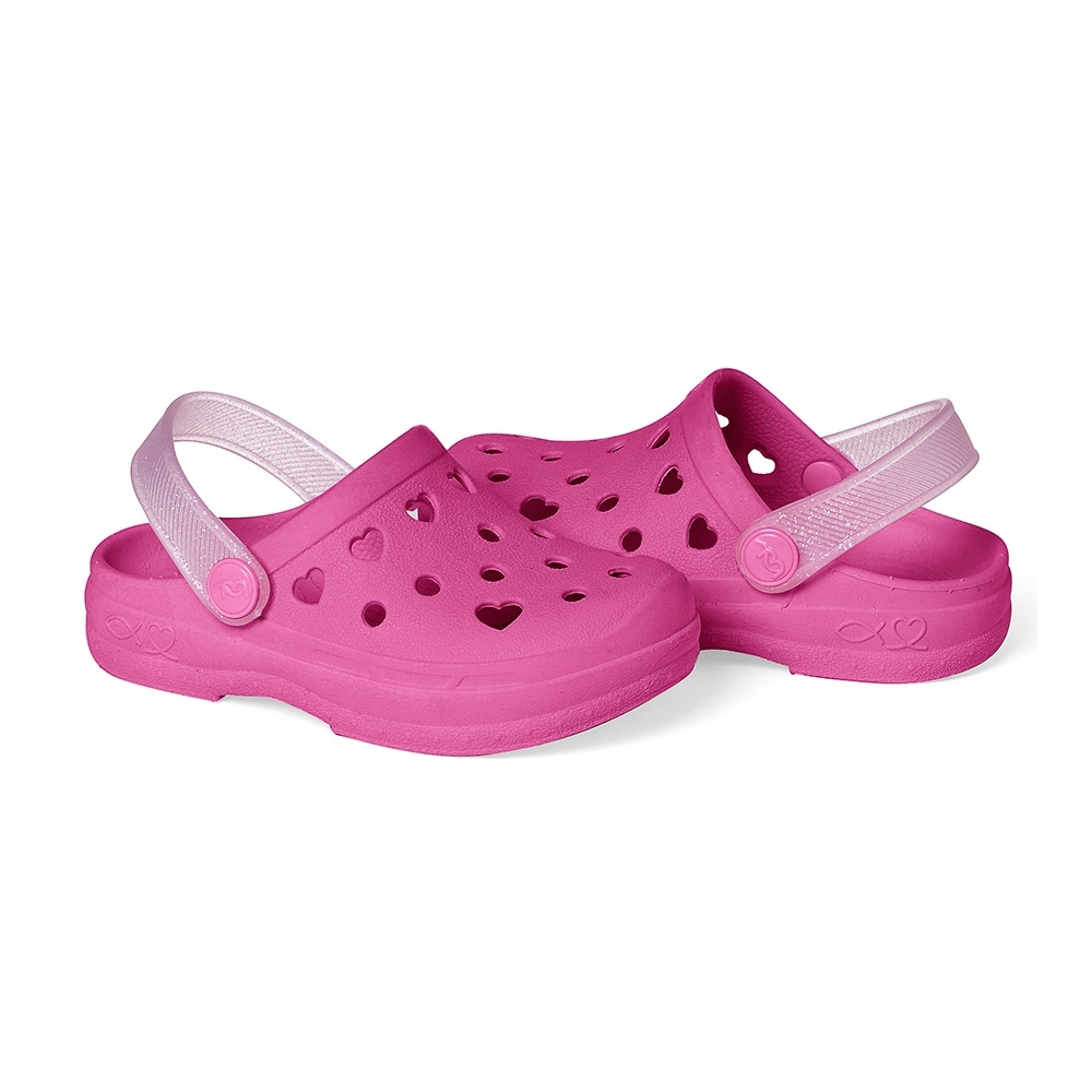 Sandália Babuche Premium Baby Menina Detalhe Coração Colorido Básico Confortável e Macio Mar&Cor