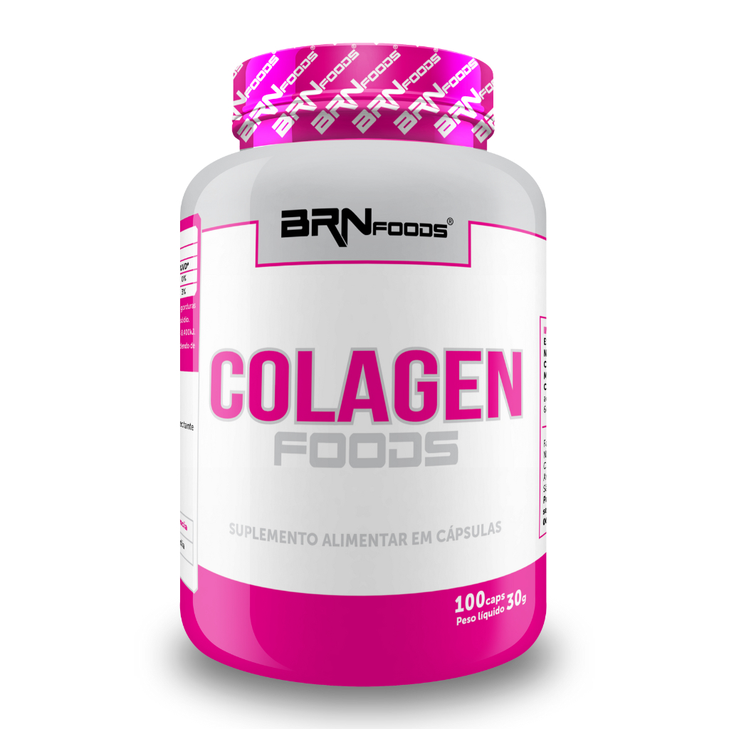 Colágeno Hidrolisado Pink Colagen Foods - 100 cápsulas - BRN Foods em Oferta na Shopee