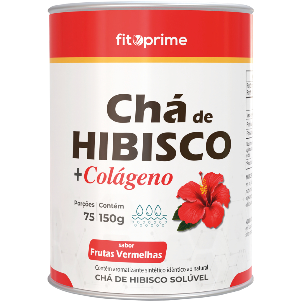 Chá de Hibisco + Colágeno Fitoprime 150g Sabor Frutas Vermelhas