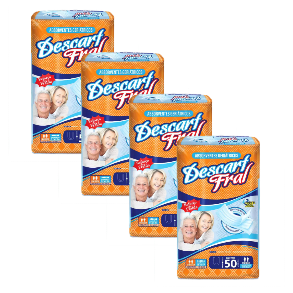 Absorvente Geriátrico Descart Fral Kit c/ 4