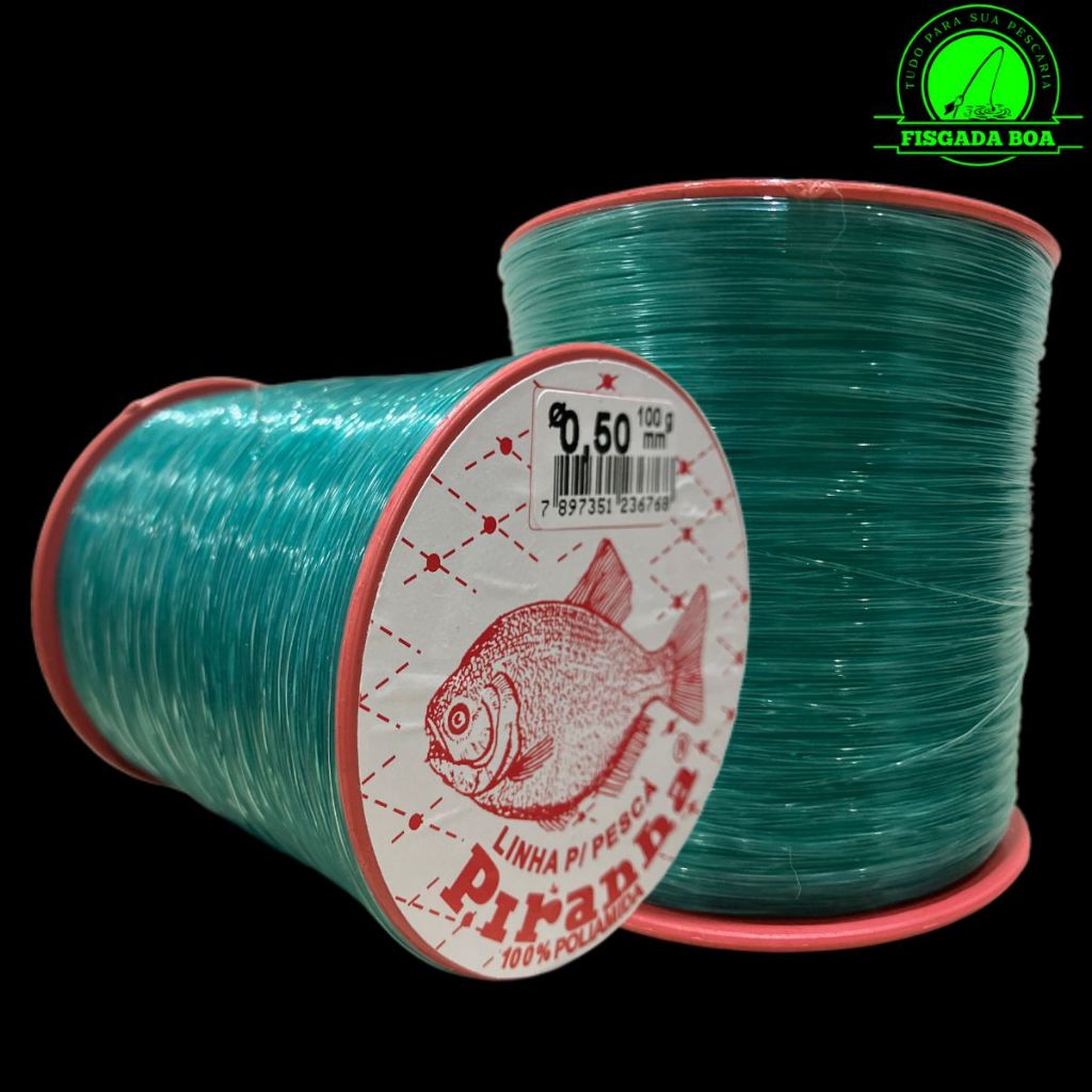 Fio de Nylon Linha de Pesca Monofilamento Verde - Carretel de 100g 0,30 / 0,40 e 0,50mm