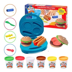 Kit Lanchonete Divertida Infantil Diver Massa Com Massinha De Modelar Envio Imediato