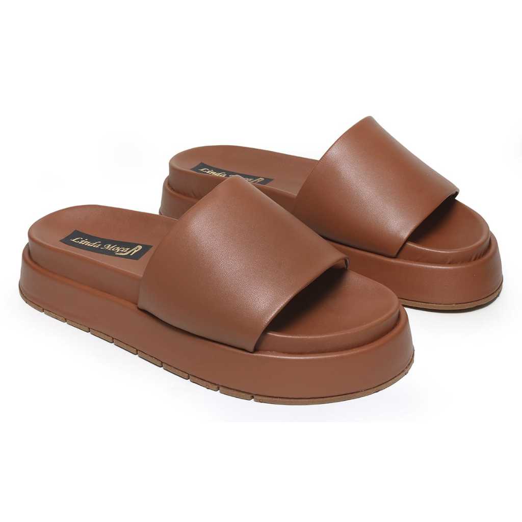 Sandalia Feminina Papete Slide Linda Moça Plataforma Caramelo em Oferta na Shopee