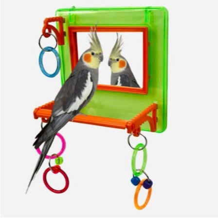 Brinquedo Espelho multi play para Calopsita Agapornis Cores diversasToco Tucano