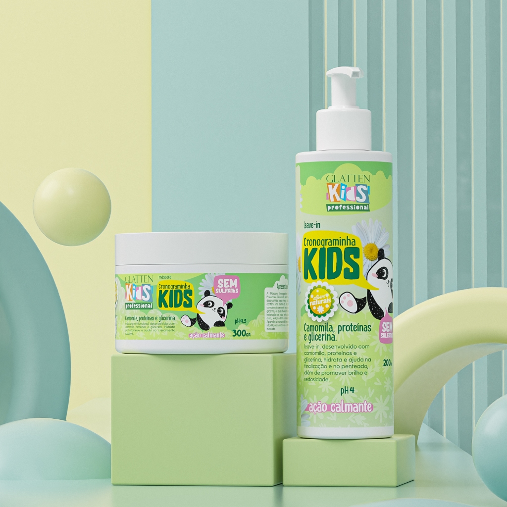 Kit Para Cabelos Infantis - Máscara e Leave-in Cronograminha Kids