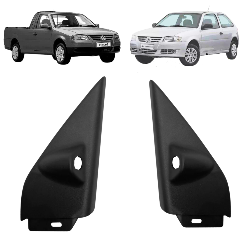 PAR de Acabamento interno do Retrovisor COM FURO Gol Parati Saveiro G2 G3 G4 1995 até 2012 4 Pts