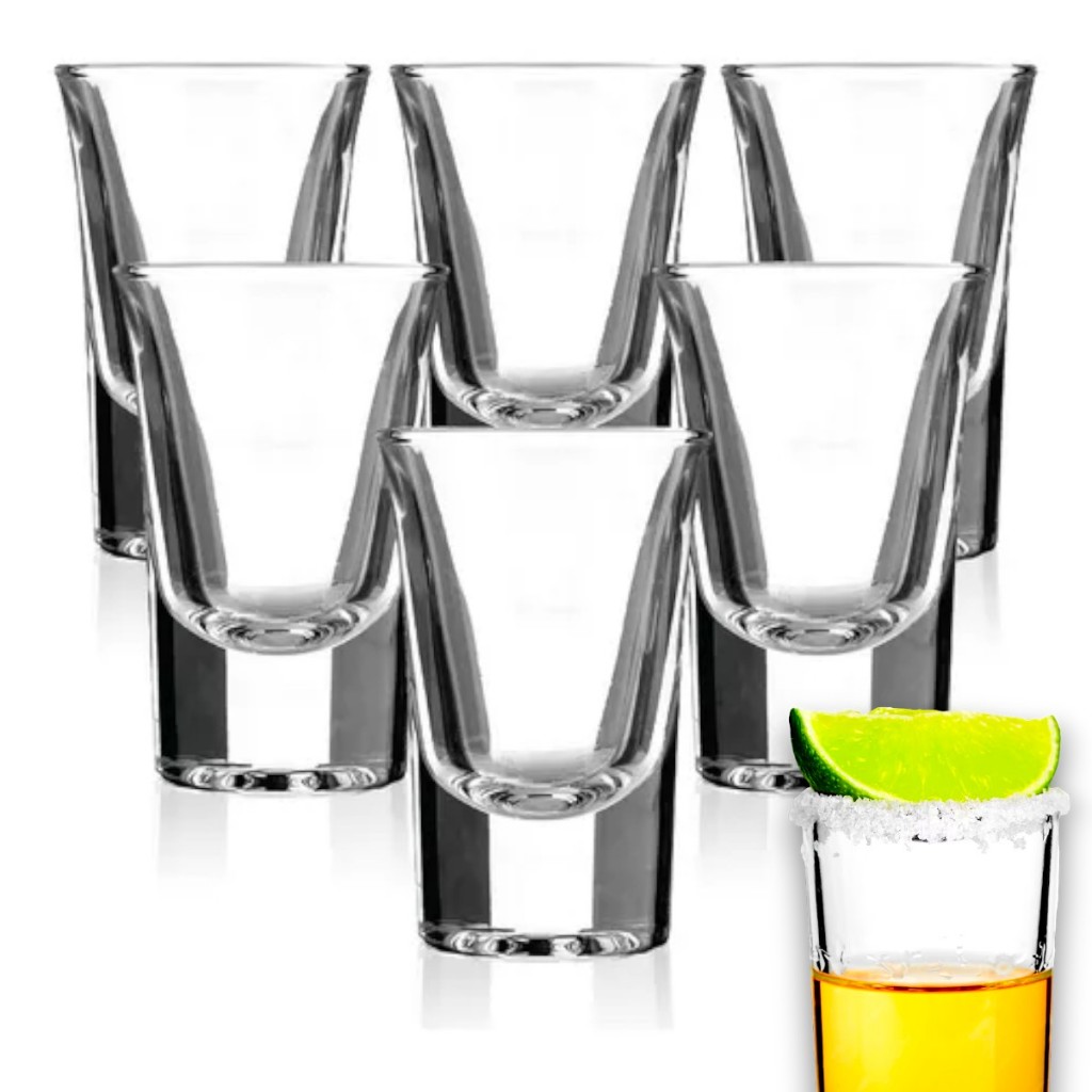 Copo Shot Copo De Tequila Cachaça Driks De Vidro 6 Unidades