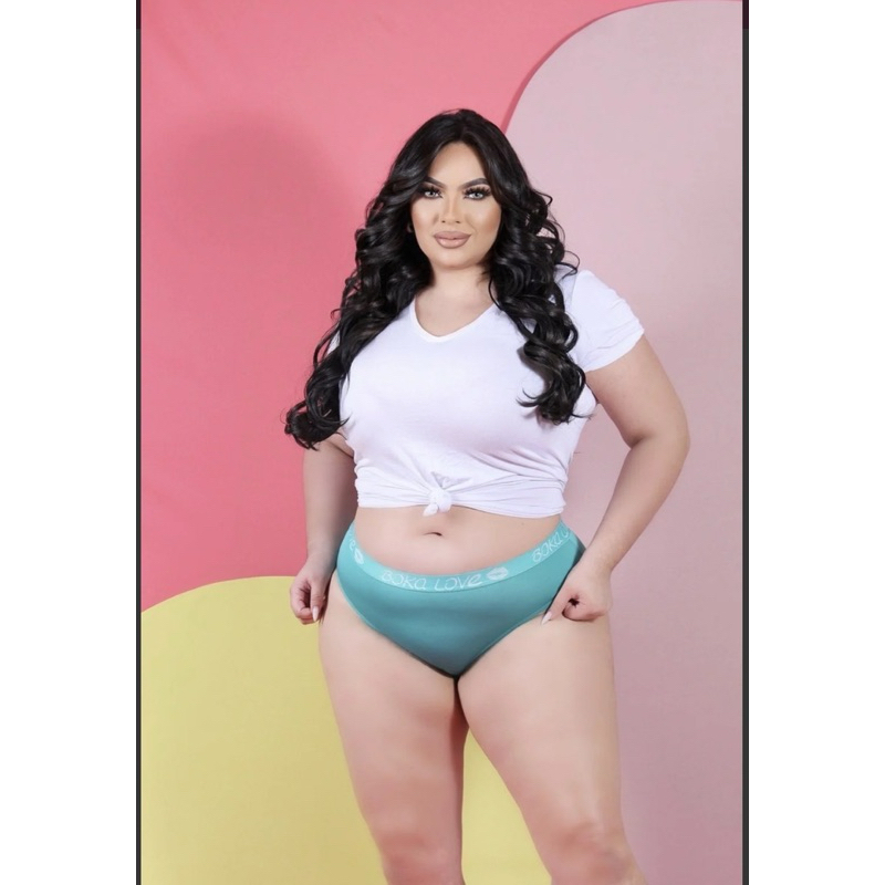 Kit 5 Calcinhas micro fibra Lisa Cos Alto Tanga Cintura Alta Confortáveis Forro Em 100% Algodão