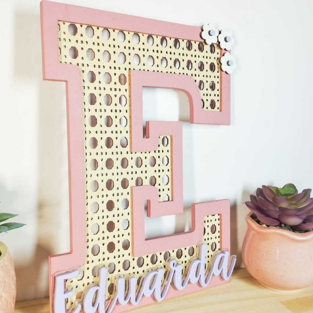 Enfeite Porta maternidade Letra Palha indiana com Nome em MDF Decoração de Parede de Quarto Infantil em Oferta na Shopee