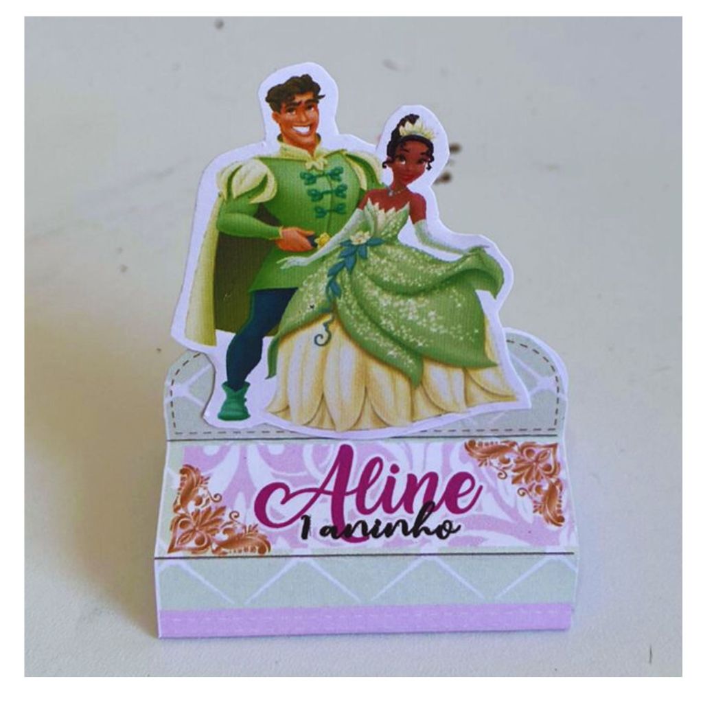 Porta Bis Duplo Tema Princesa e o sapo / Lembrancinha Princesa e o Sapo / Caixinhas Personalizada a Princesa e o Sapo